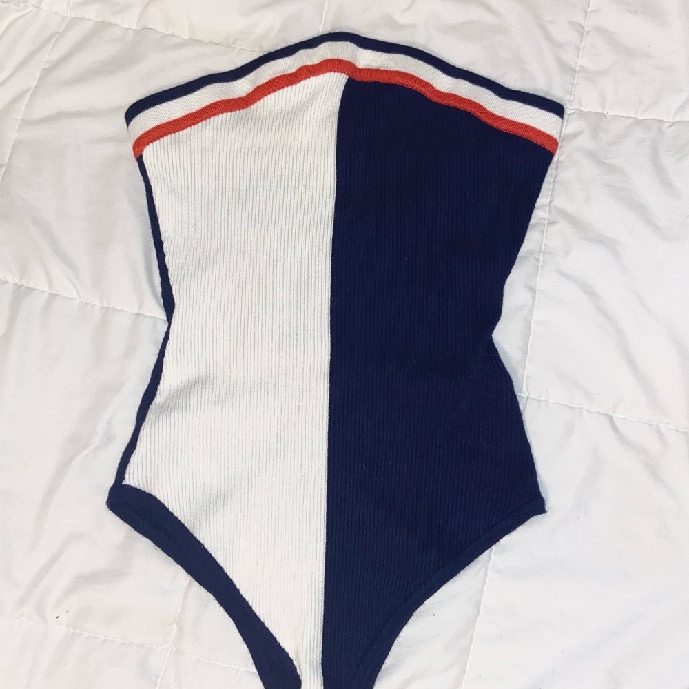 strapless ribbed bodysuit
